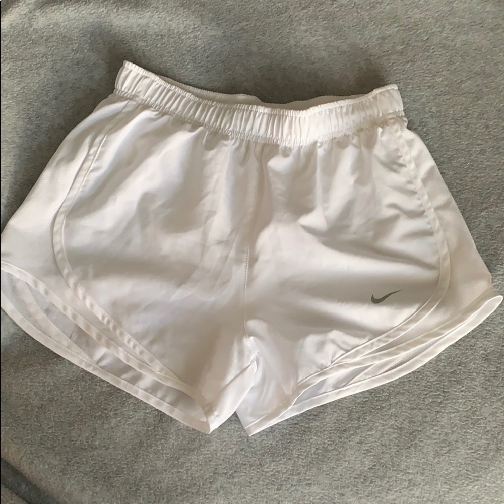 White Nike Tempo Running Shorts